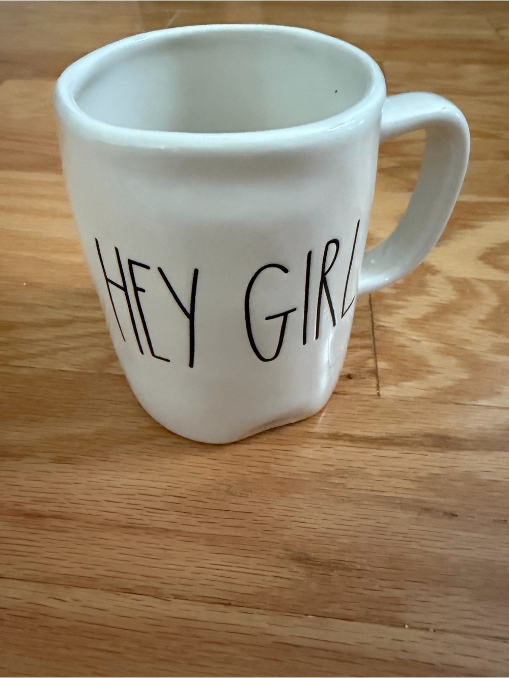 Rae Dunn White Ceramic 'HEY GIRL' Mug - Casual Everyday Mug